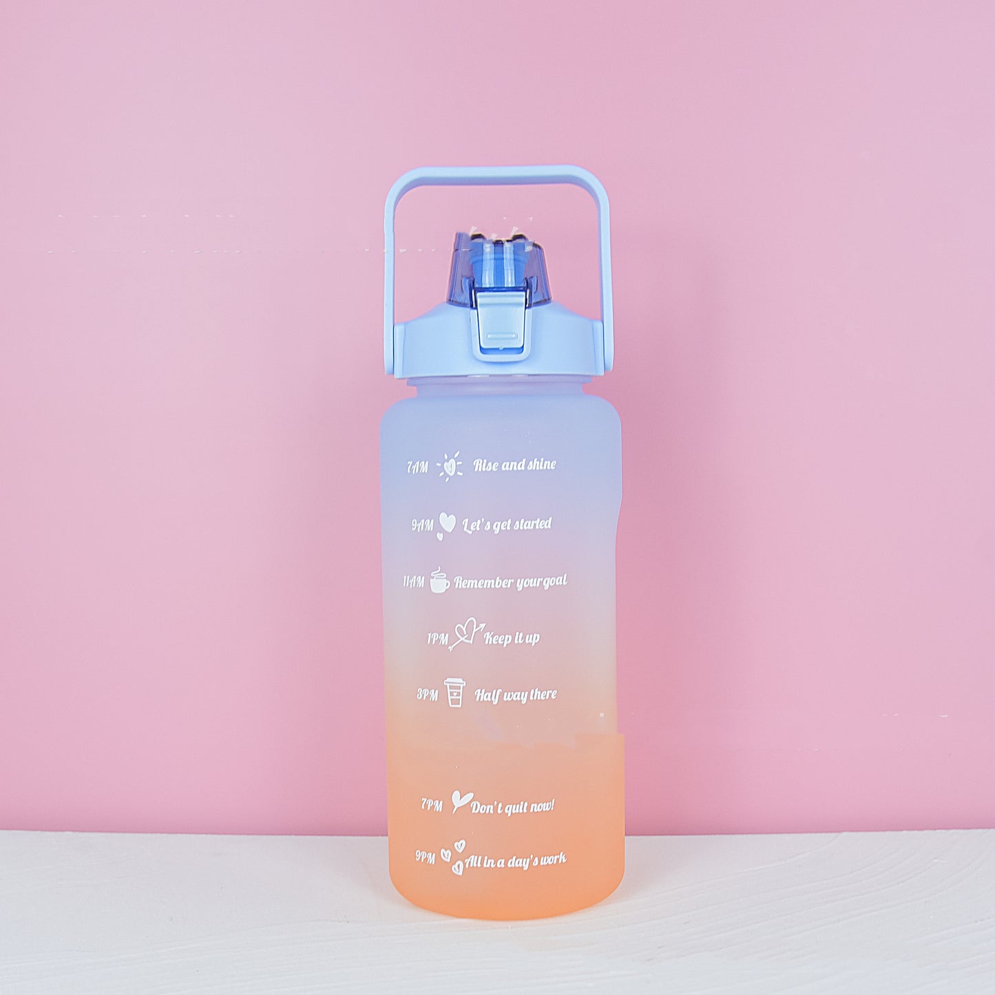 Gradient 2L Straight Frosted Straw Cup