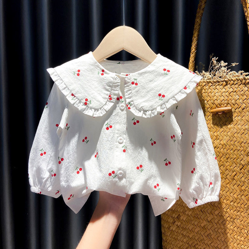 Girls Shirts Autumn Baby Print Long-sleeved Blouse Doll Shirts Spring and Autumn Clothes Baby Girls Blouse Girl Tops