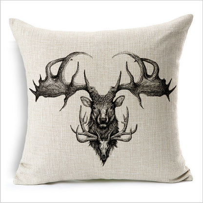 Simple Elephant Cotton Linen Pillowcase Cushion