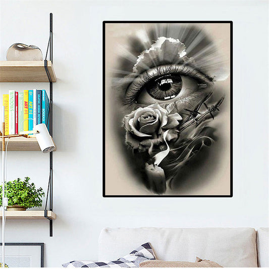 Black And White Eyes 5D Diamond Painting Cross Stitch
