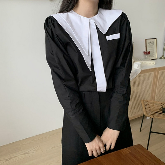 Autumn Irregular Double Long-sleeved Shirt