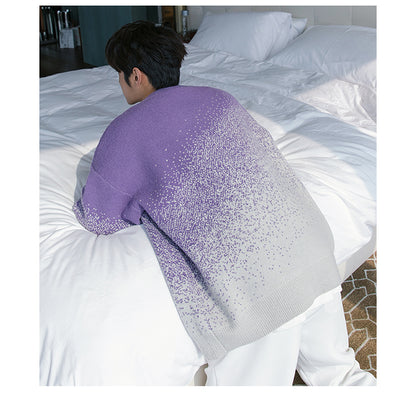 Men's Color Gradient Couple Sweater Loose Needle