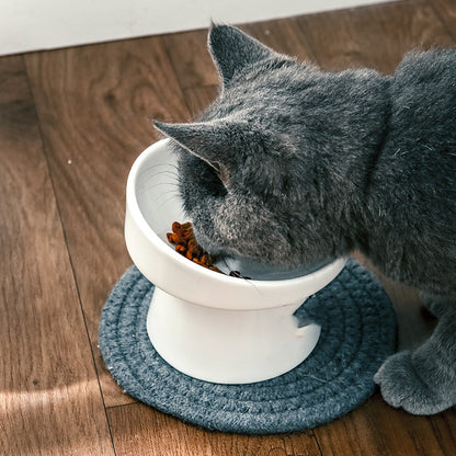 Cat Bowl Ceramic High-foot Oblique Single Bowl
