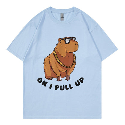 Printed Hip Hop Loose Short-sleeved T-shirt Men's Fashion Hong Kong Style Youth