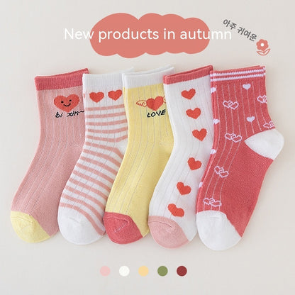 Boy Girls'socks Versatile Student Mid-calf Polyester Socks