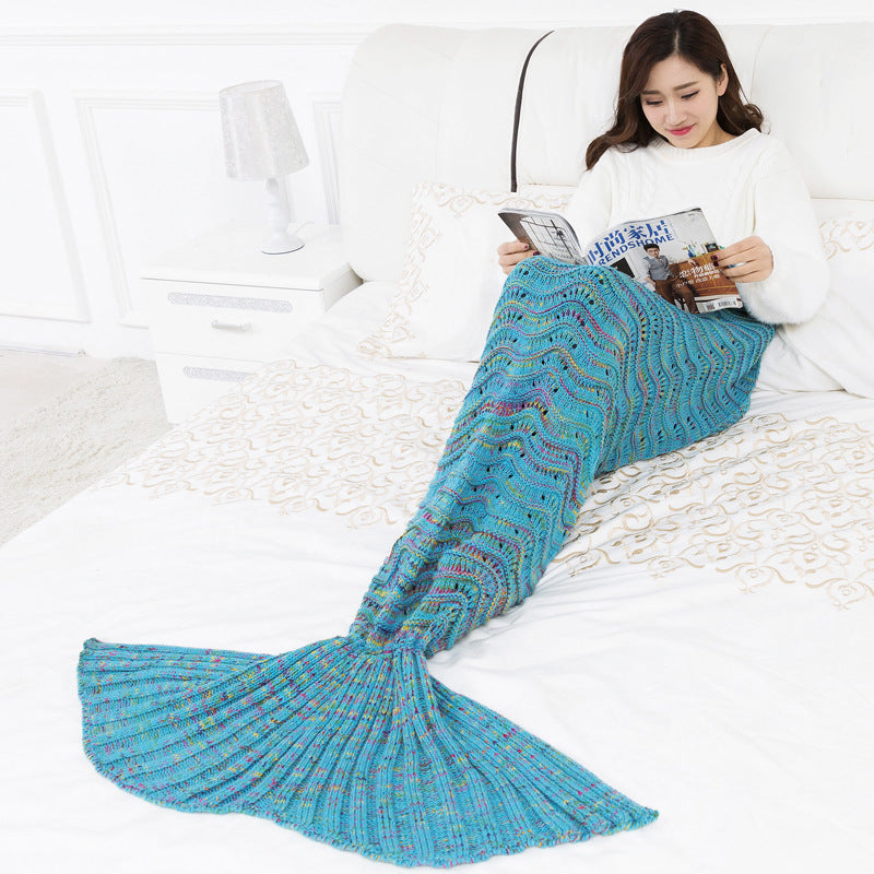 Hollow Sofa Corrugated Mermaid Blanket