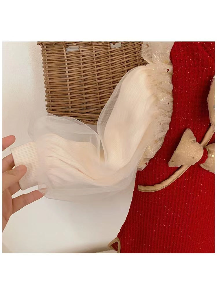 Air Vest Skirt Plush New Year Suit Skirt Two-piece Set