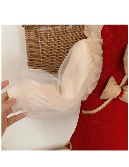 Air Vest Skirt Plush New Year Suit Skirt Two-piece Set