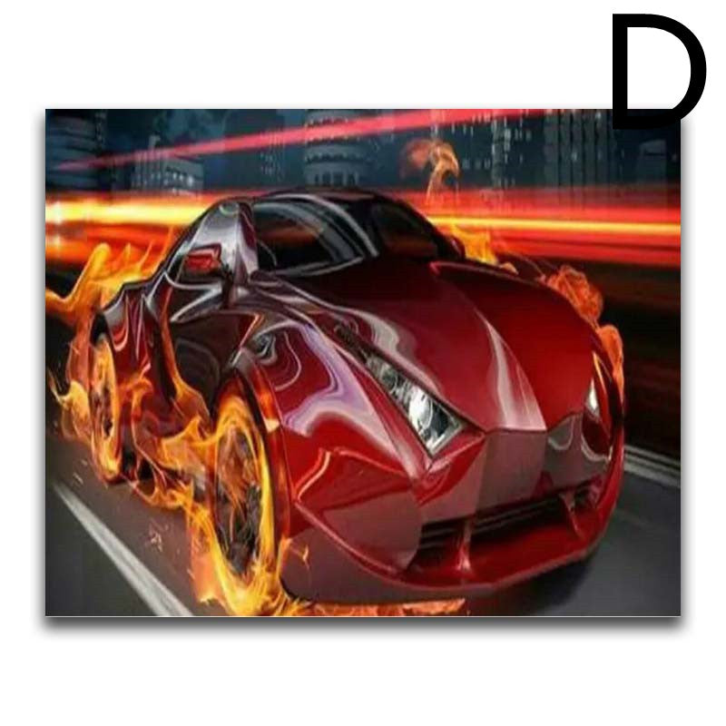 5D Diamond Painting Cartoon Car Bus Motorcycle Cross Stitch