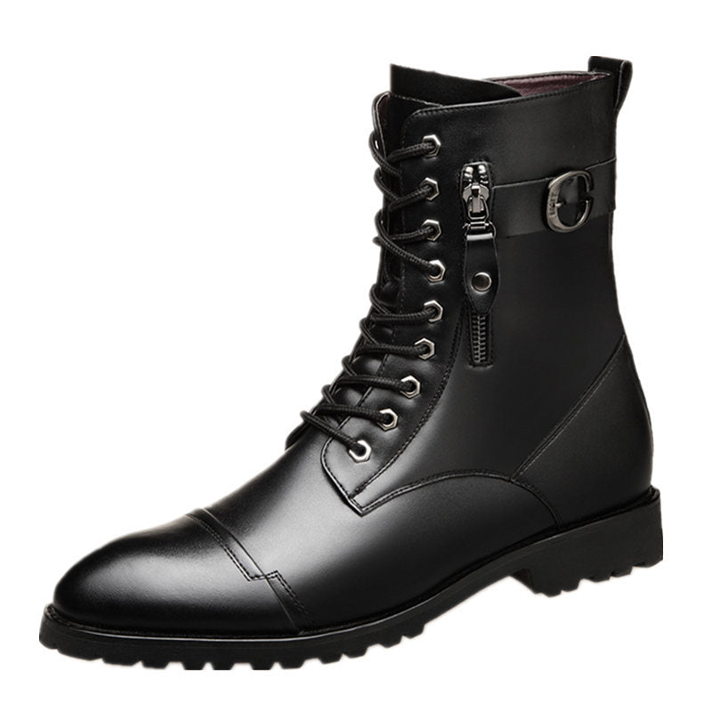 Youth Fashion Martin Boots British High Tube Cotton Leather Boots Men