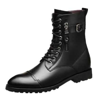 Youth Fashion Martin Boots British High Tube Cotton Leather Boots Men