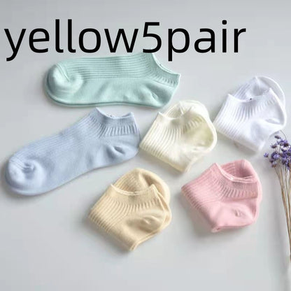 Women's Low-cut Athletic Socks Sweat-absorbent Short Waist Female Cotton Socks