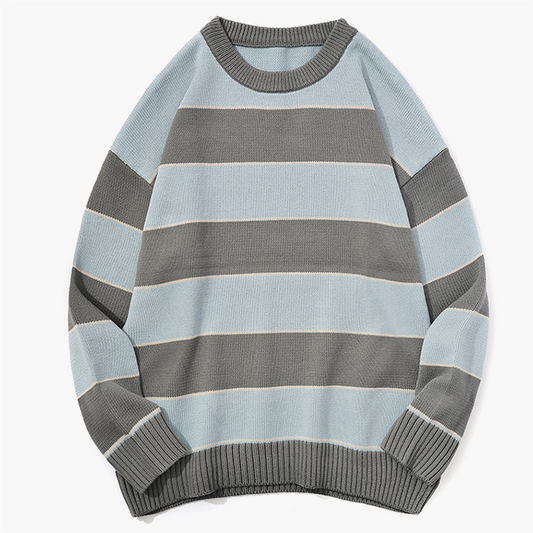 Casual Pullover Striped Sweater Men's And Women's Neutral Sweater