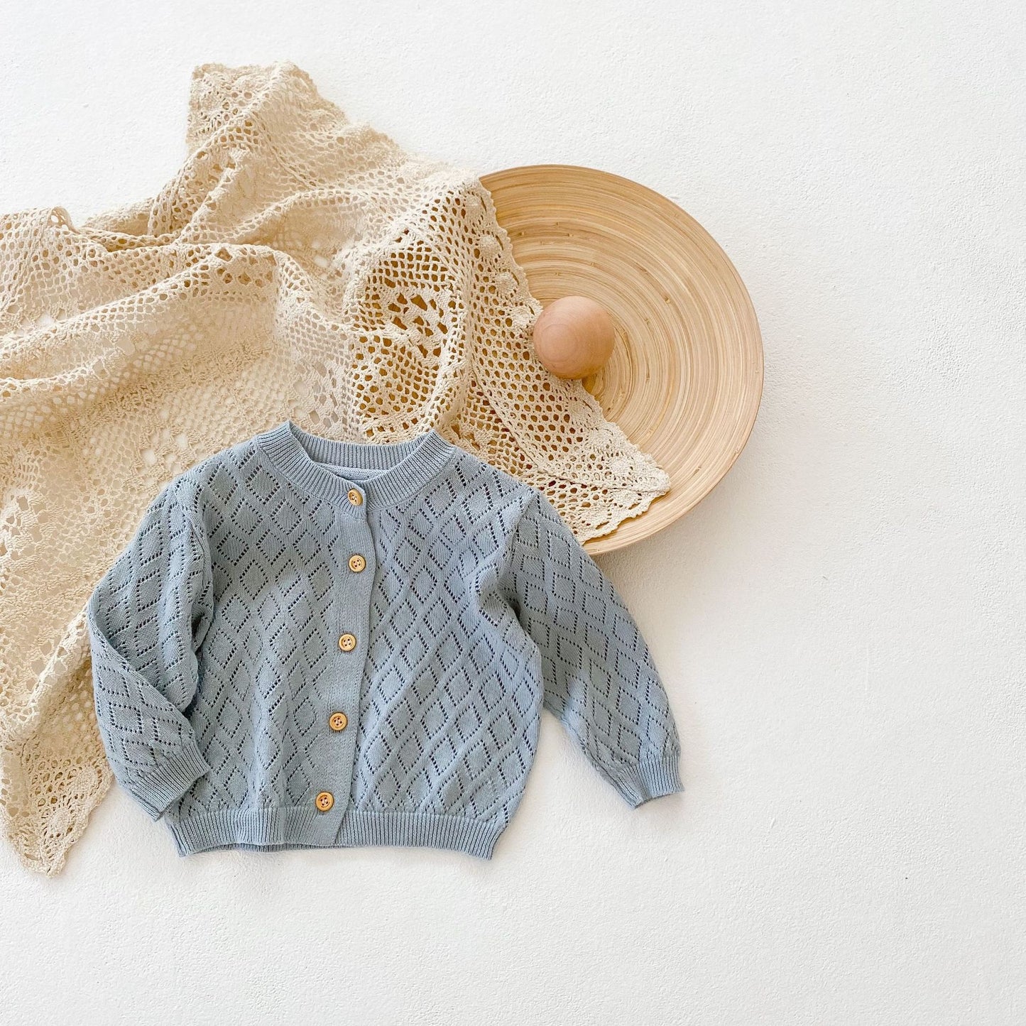 New Sweet Rhombus Hollow Long Sleeve Small Jacket
