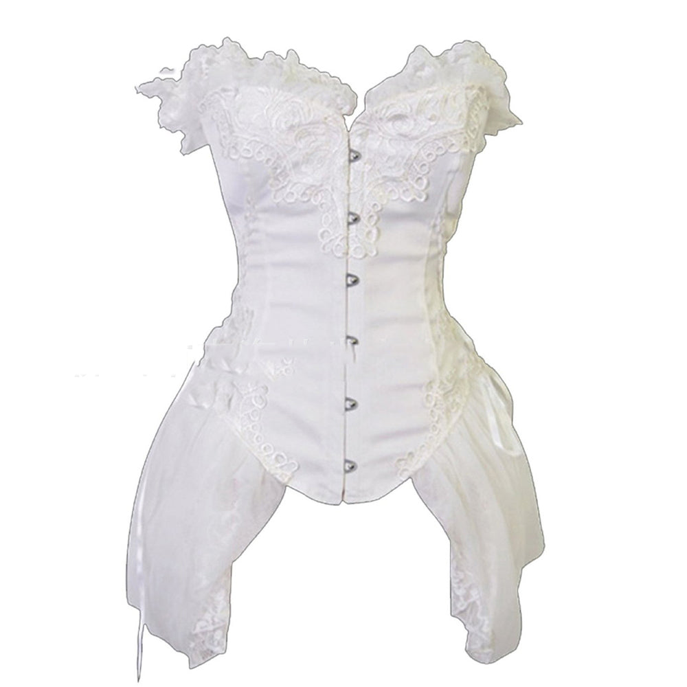 Lace Embroidered Swallowtail Skirt And Belly Shaper