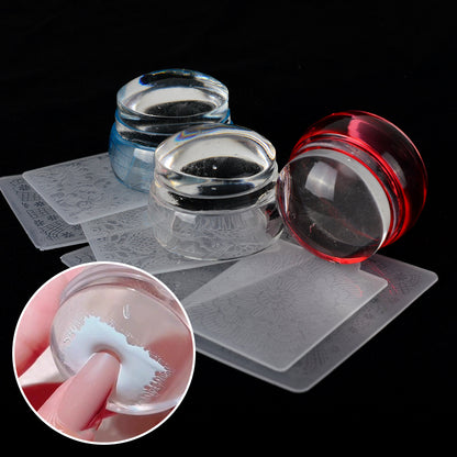 Nail Art Transparent Transfer Stamp Three-color Cover
