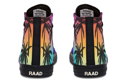 Men's And Women's Fashion Color Printing High-top Canvas Shoes