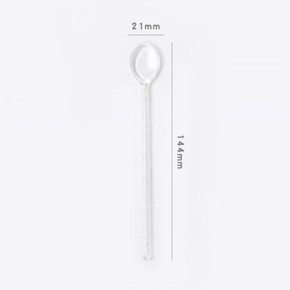 Creative Milk Dessert Spoon Colorful Transparent High Temperature Resistant Glass