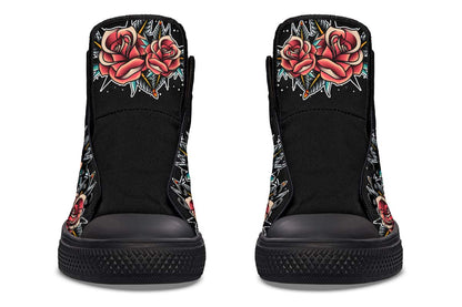 Men's And Women's Fashion Color Printing High-top Canvas Shoes