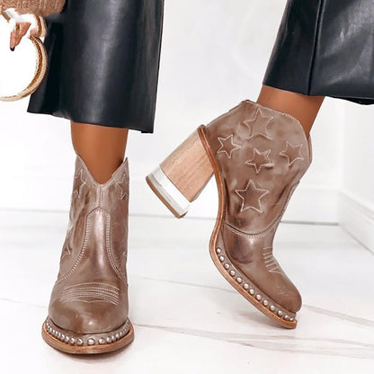 Side Zipper Rivet Waterproof Platform Fashion Boots