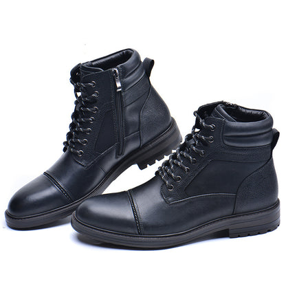 Fashion Simple Men's Top Layer Cowhide Leather Boots