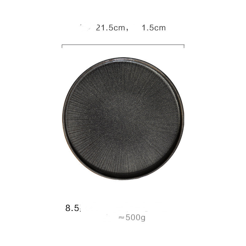 European Style Flat Plate Creative Ceramic Relief Personalized Kiln Glazed Western Tableware
