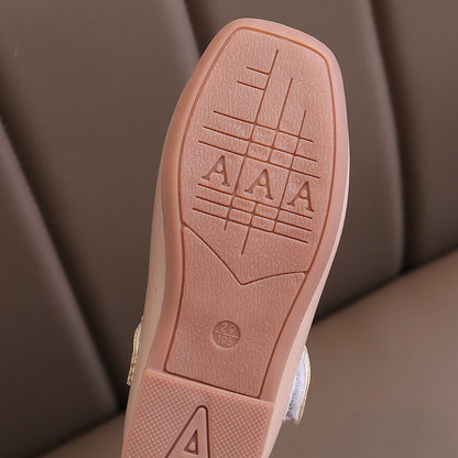 All-match Retro Soft-soled Girls Small Leather Shoes