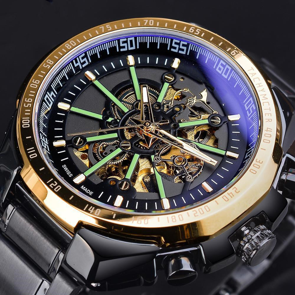 Men's Fashion Skeleton Waterproof Automatic Mechanical Watch