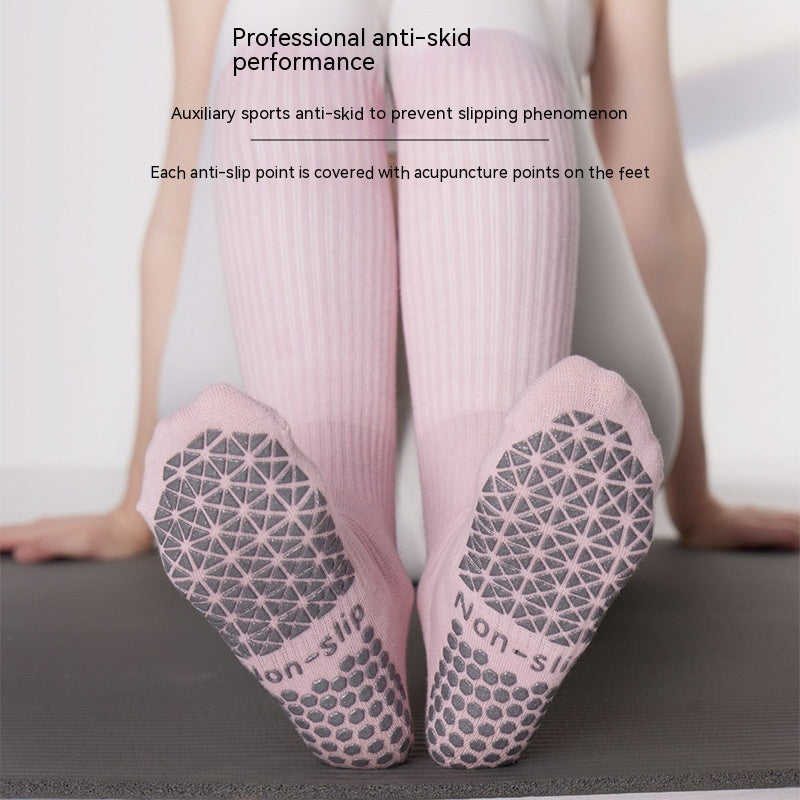 Autumn And Winter Yoga Non-slip Professional Women's Long Pilates Sports Workout Slimming Socks