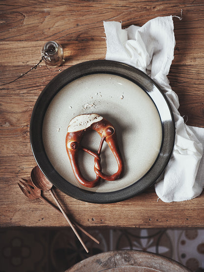 Creative Retro Ceramic Nostalgic Round Shallow Dish Home