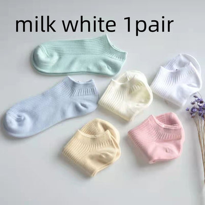 Women's Low-cut Athletic Socks Sweat-absorbent Short Waist Female Cotton Socks