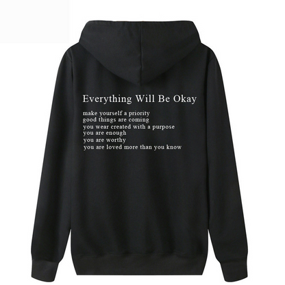 Everything Will Be Okay Loose Casual Men's And Women's Korean Version Loose Round Neck Top