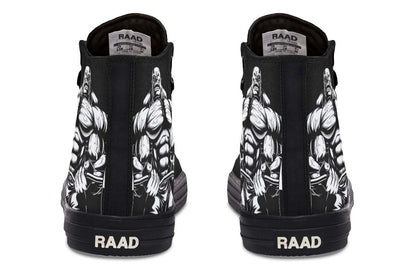 Men's And Women's Fashion Color Printing High-top Canvas Shoes