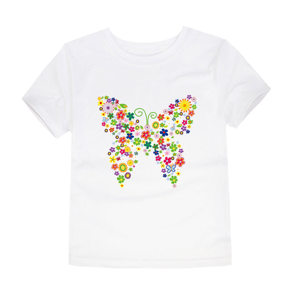 Men's And Women's Baby Half-sleeved Cartoon Printed T-shirt