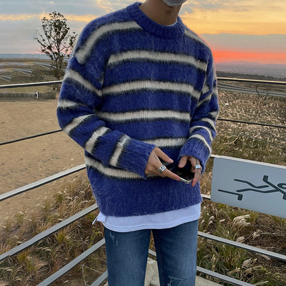 Crewneck Plush Sweater Retro Slouchy