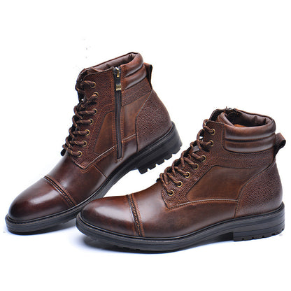 Fashion Simple Men's Top Layer Cowhide Leather Boots