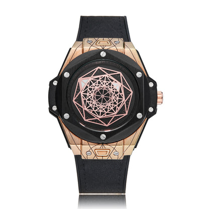Creative Personality Men's Watch Big Bang Tattoo Spider Web Rubber Non-mechanical Male Student Watch
