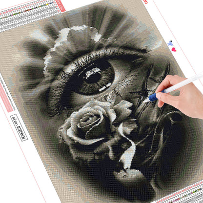 Black And White Eyes 5D Diamond Painting Cross Stitch
