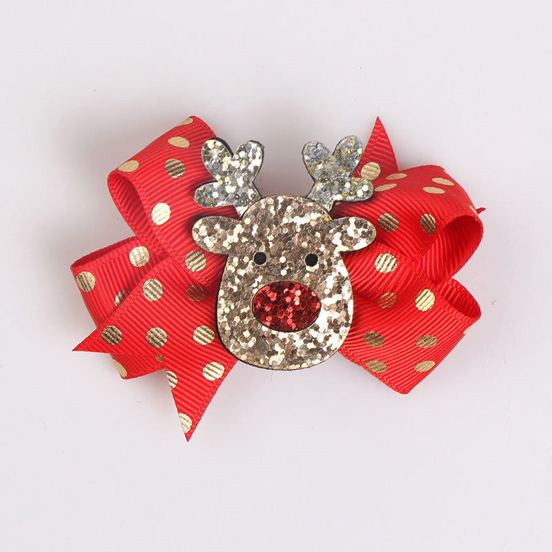 Cute Children's Christmas Tree Bow Hairpin
