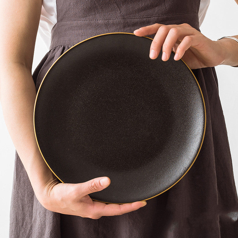 Black Ceramic Tableware Plate Bowl Fruit Plate Phnom Penh