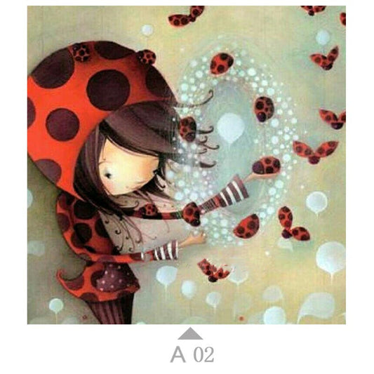 Ever Moment Diamond Painting Embroidery Cartoon Girl Picture Paint By Diamond Wall Decoration Full Square Resin Drill