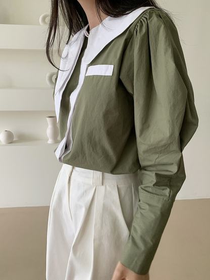 Autumn Irregular Double Long-sleeved Shirt