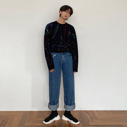 Loose Trend Design Feeling Graffiti Sweater