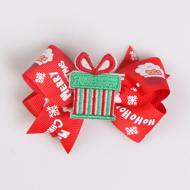 Cute Children's Christmas Tree Bow Hairpin