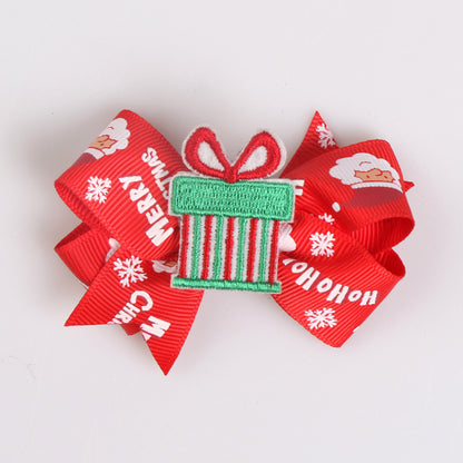 Cute Children's Christmas Tree Bow Hairpin