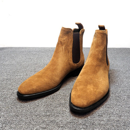 Faux Deerskin Casual Men's Boots Suede High-top Shoes