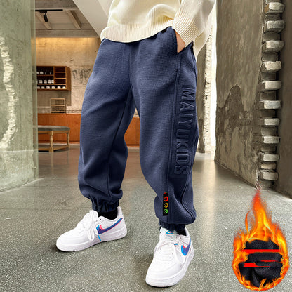 Children's Sweatpants Winter Thickened In The Big