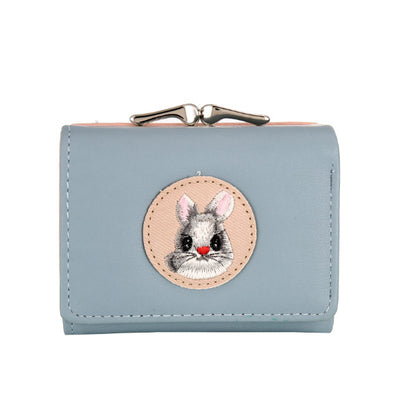 Short Women's Small Clip Bag Solid Color Cute Women's Coin Purse