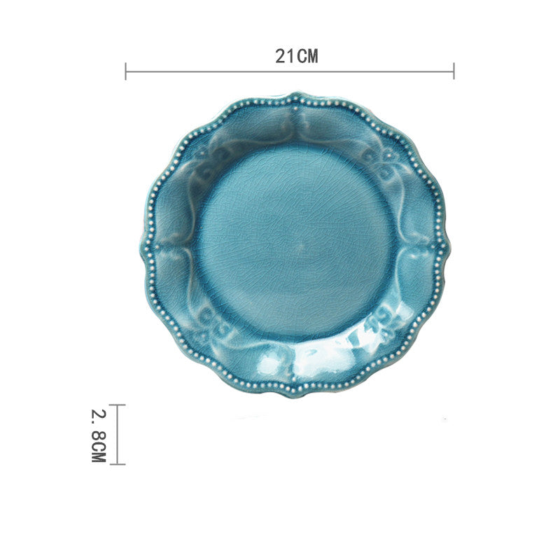Ceramic Hand-painted Western Food Microwave Breakfast Plate