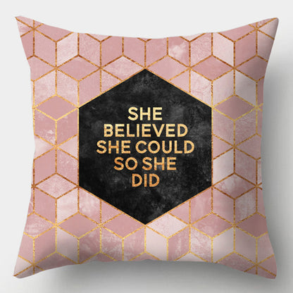 Modern Simple Pillow Home Cushion Geometric Amazon Hot Sale Peach Skin Fabric